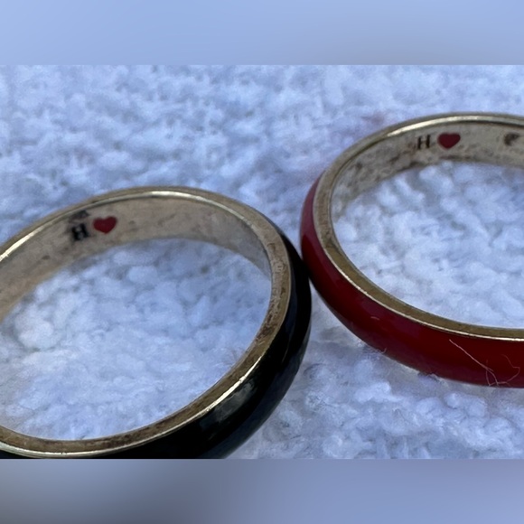 Incredible price! Pair of RARE Hidalgo enamel and gold-over-sterling bands - Picture 3 of 6